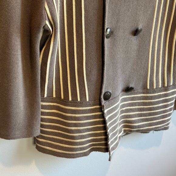 Free People Double Breasted Distressed Sweater Blazer - size Large - Picture 3 of 7